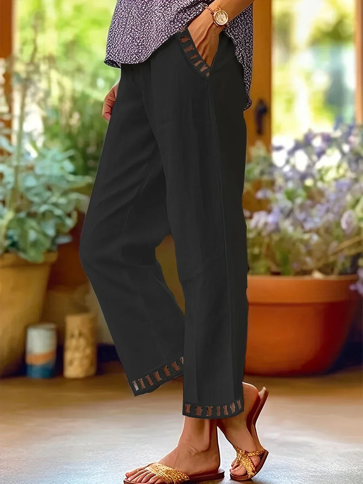 Tracey Contrast Trim Cropped Pants