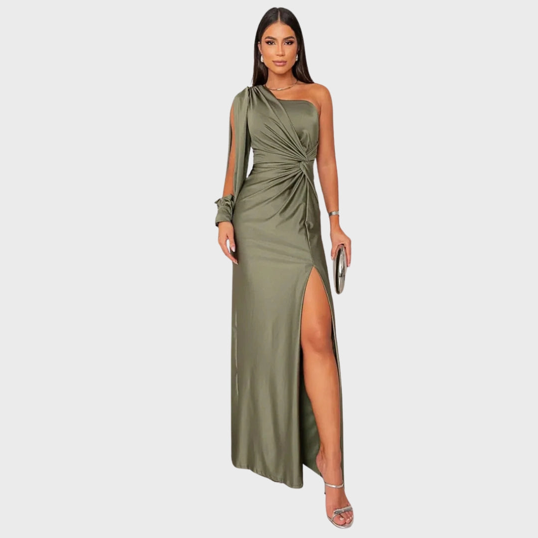 Belle | Elegant Silk Dress With Slit