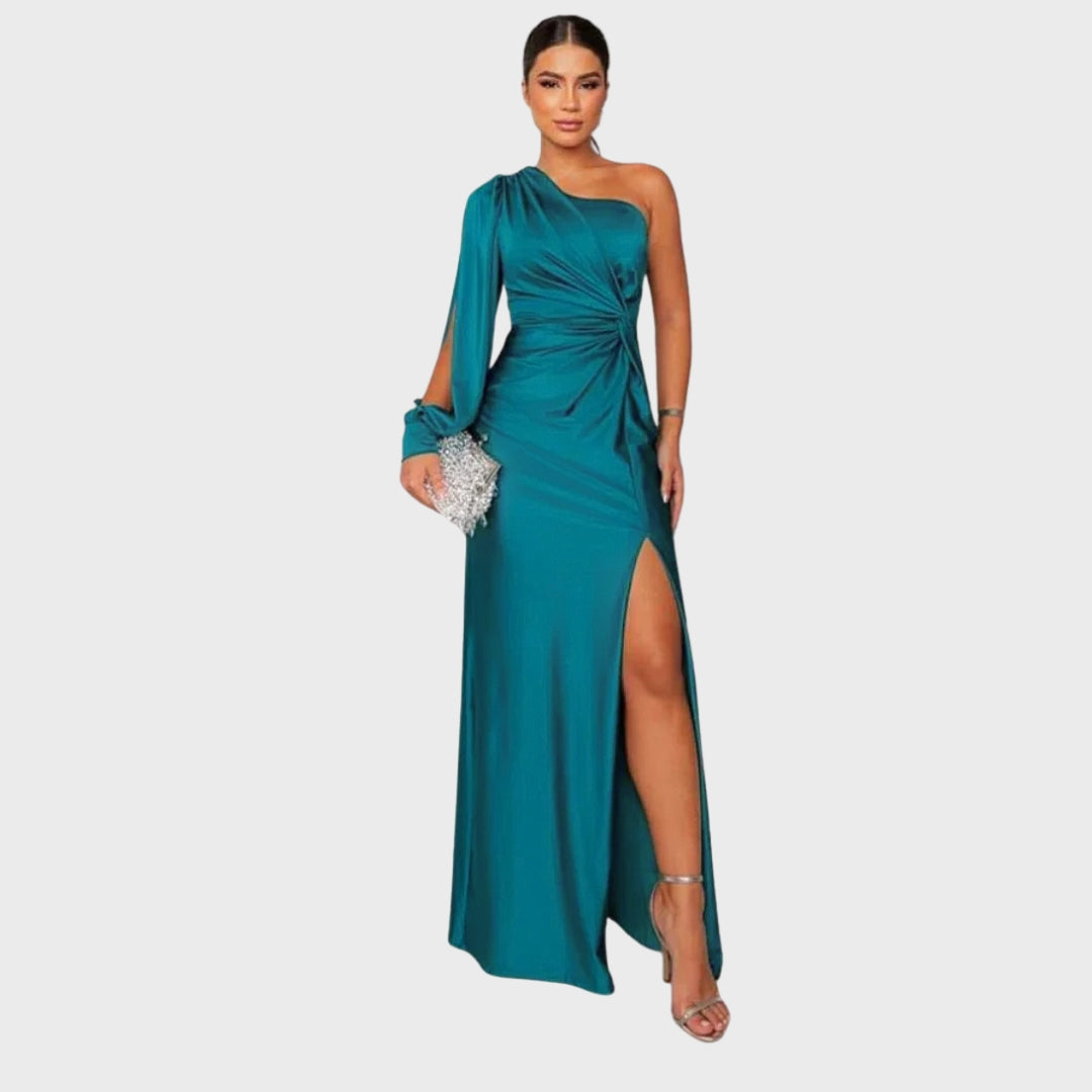 Belle | Elegant Silk Dress With Slit