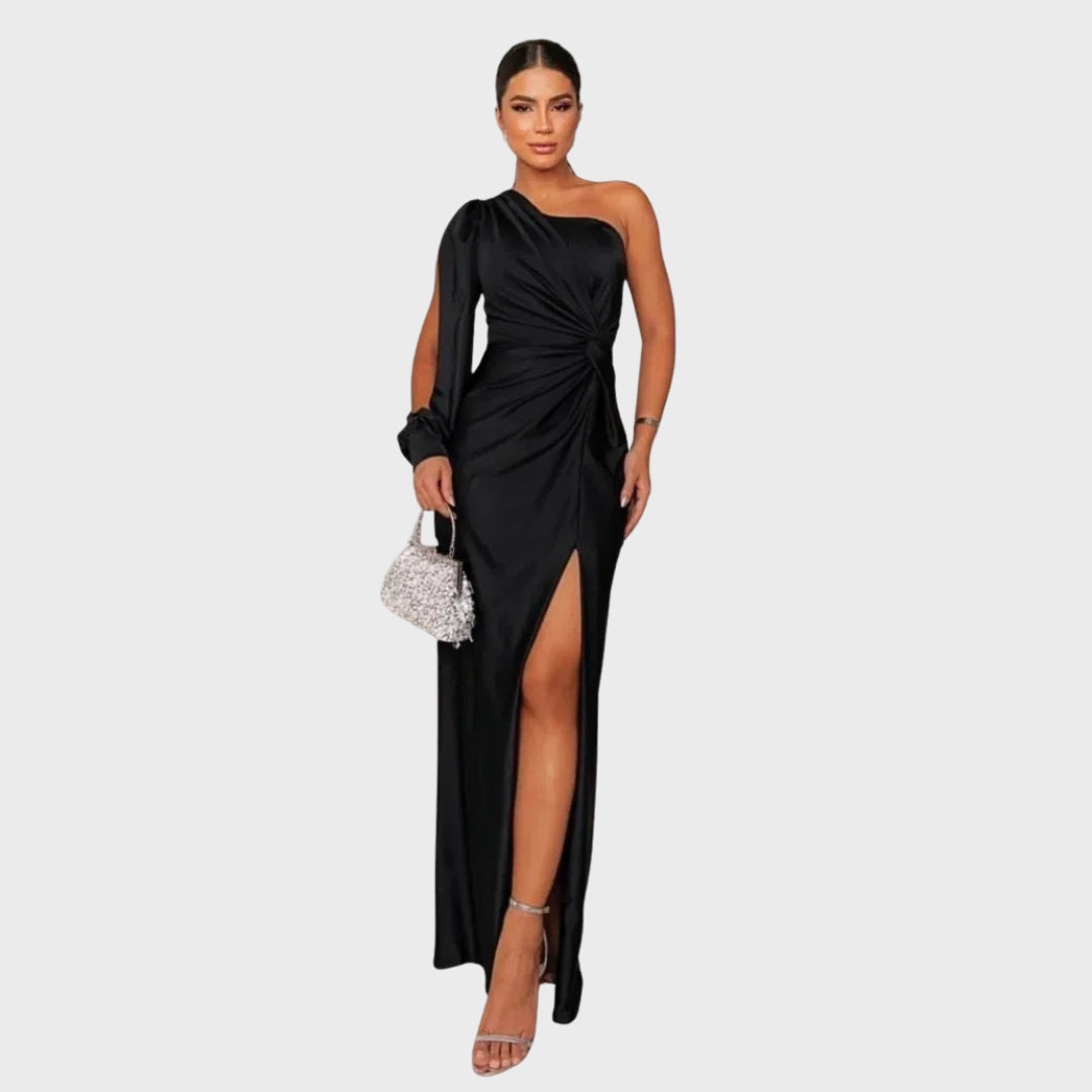Belle | Elegant Silk Dress With Slit