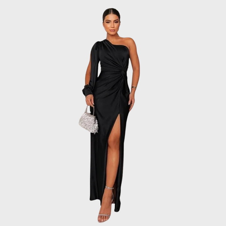 Belle | Elegant Silk Dress With Slit
