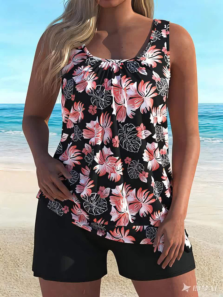 Chloe | Floral Print Tankini Set