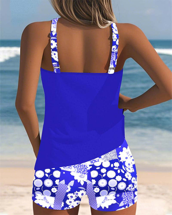 Lisa | Swimsuit Tank Top with Printed Boxer Set