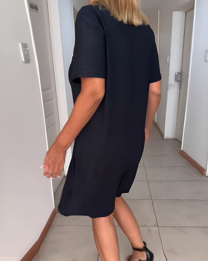 Laurence | Elegant Ruched Dress with V-Neck