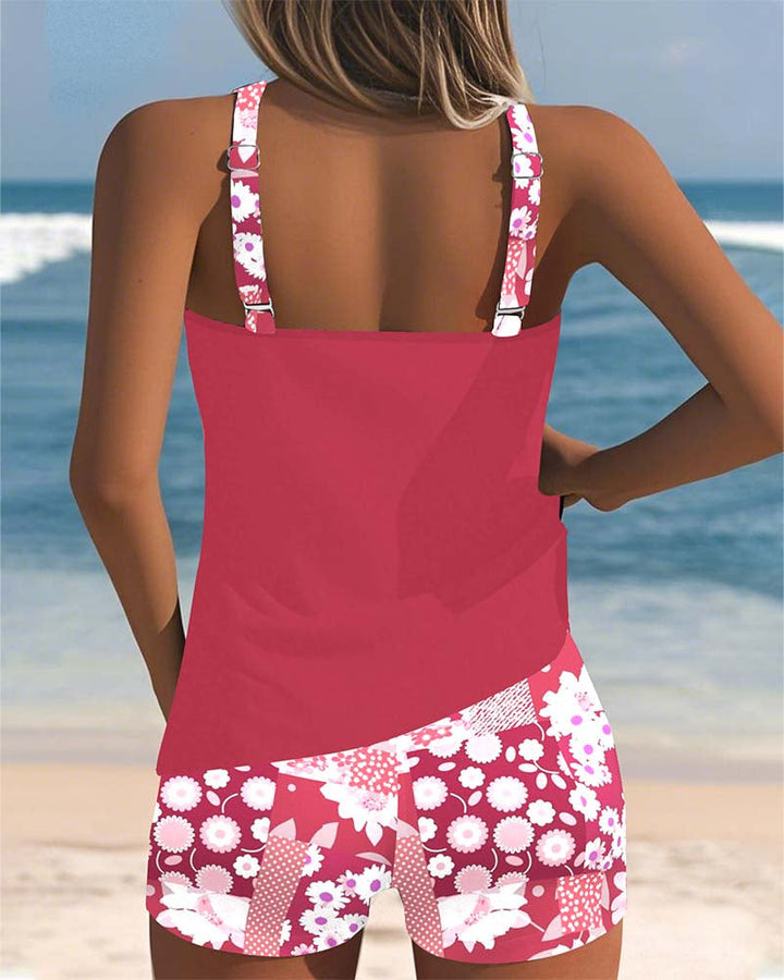 Lisa | Swimsuit Tank Top with Printed Boxer Set