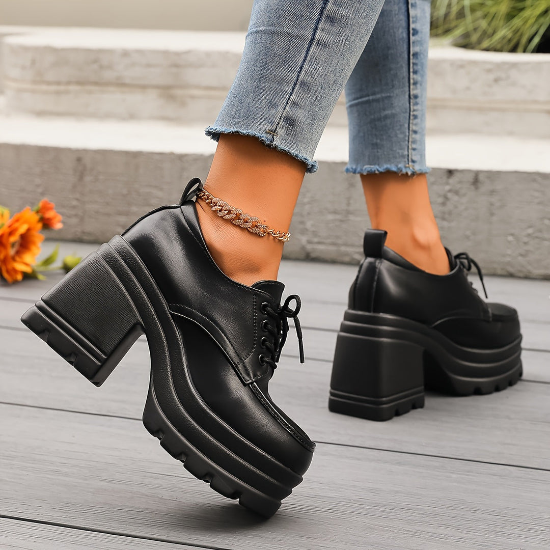 Beatrice Chunky Lace-Up Platforms