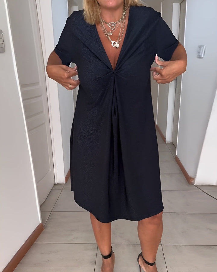 Laurence | Elegant Ruched Dress with V-Neck