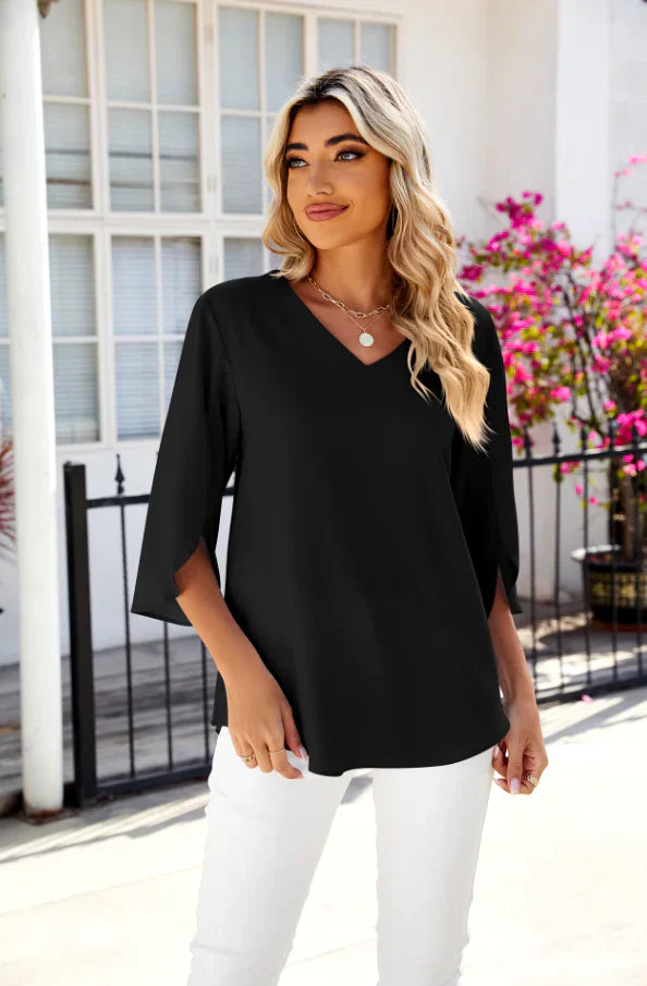 Vicky Blouse With V-Neck