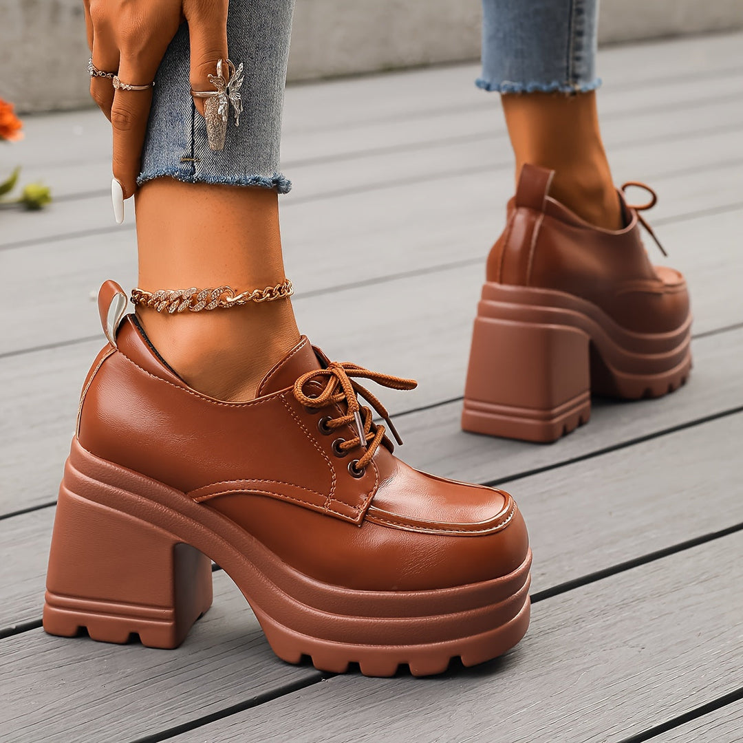 Beatrice Chunky Lace-Up Platforms