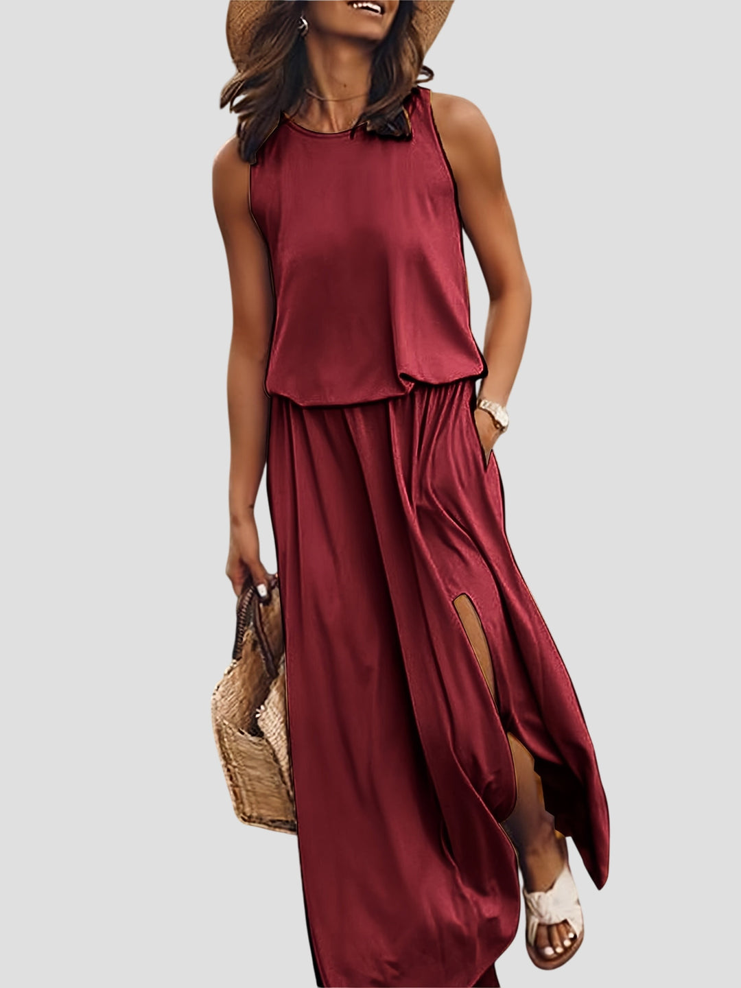 Minerva - Chic Sleeveless Maxi Dress