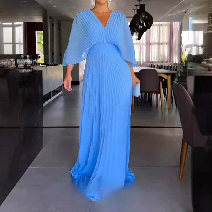 Greta | Flow Pleated Maxi Dress – Where Ease Meets Elegance