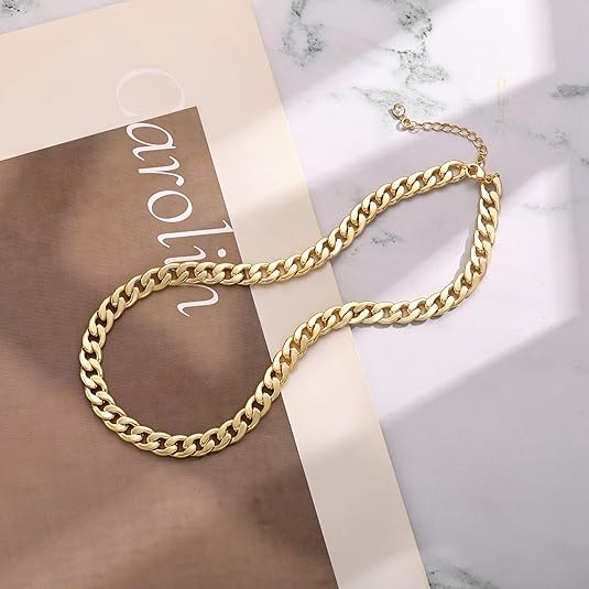 Bella | Golden Chunky Cuban Link Necklace