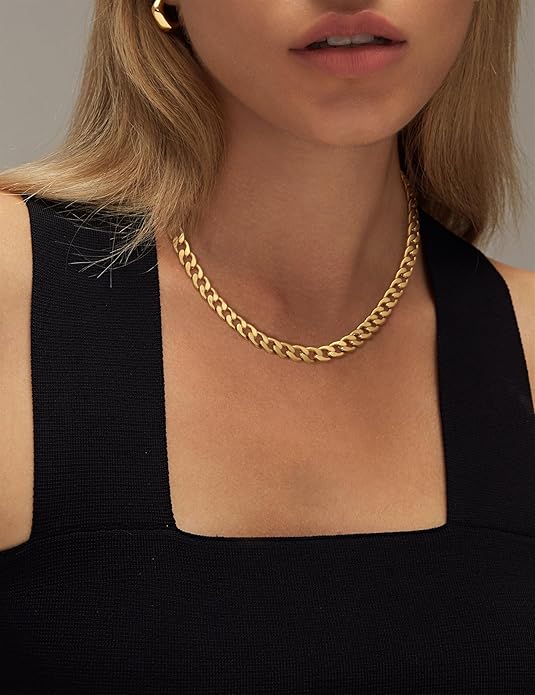 Bella | Golden Chunky Cuban Link Necklace