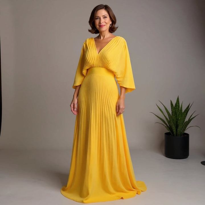 Greta | Flow Pleated Maxi Dress – Where Ease Meets Elegance