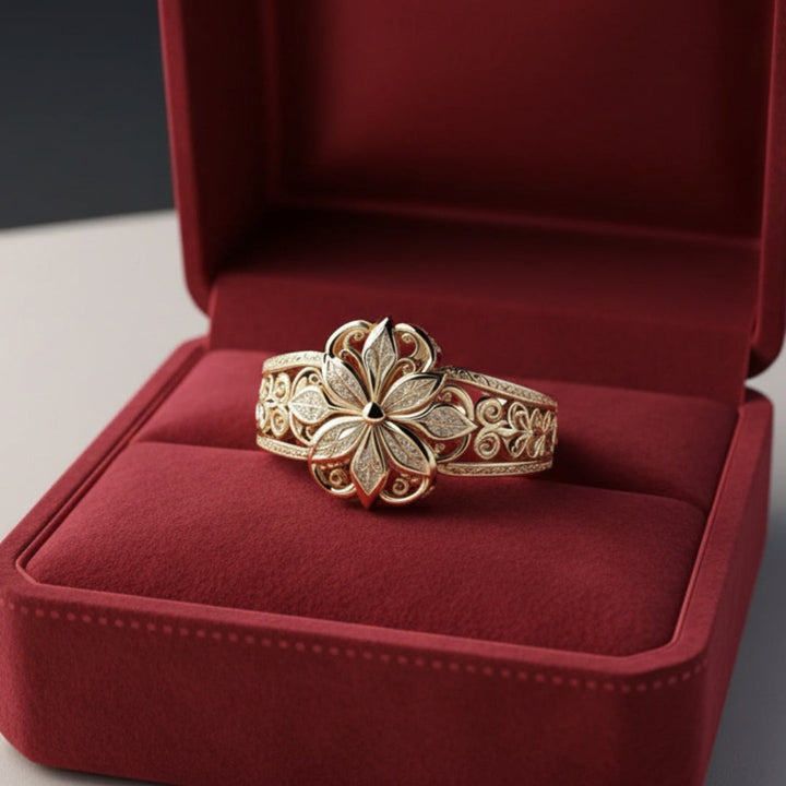 Isa | Flower Zirconia Exotic Gold Ring