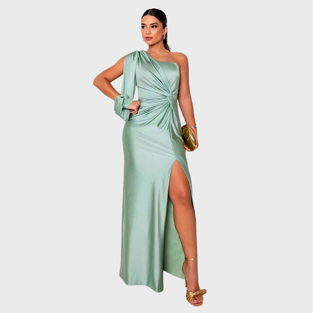 Belle | Elegant Silk Dress With Slit