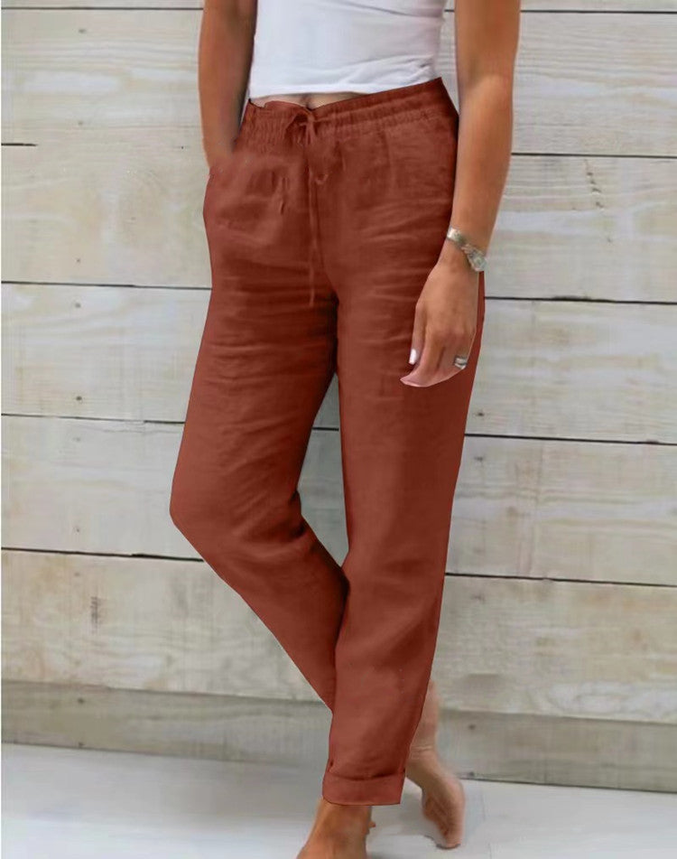 Ruby | Cotton Linen Casual Trousers