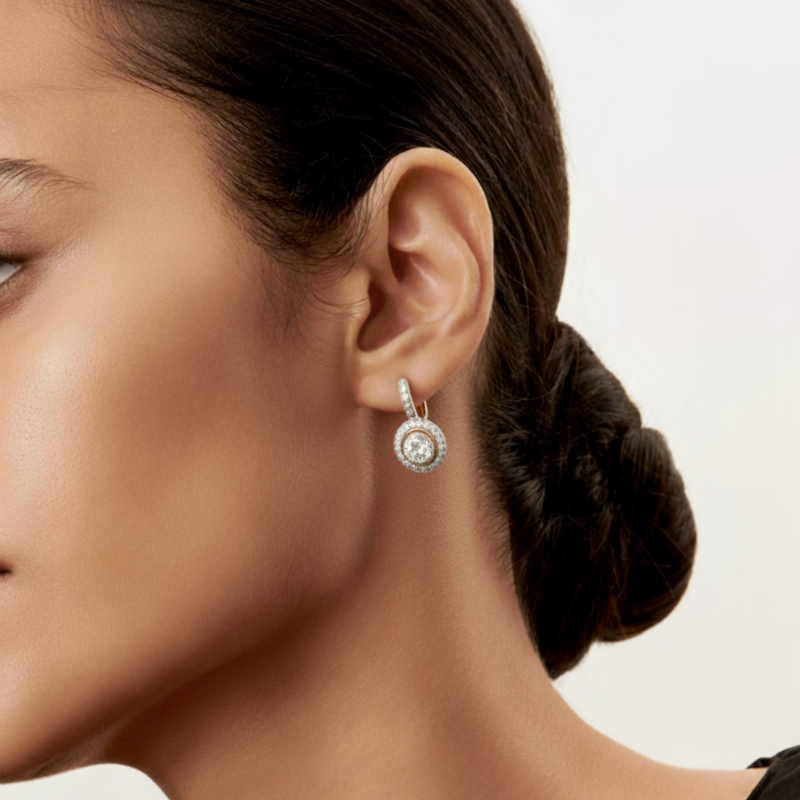 Vintage Crystal Earrings in Gold and Silver