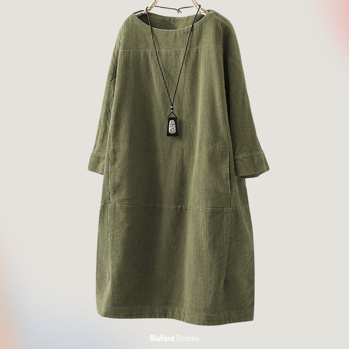 Amy Relaxed Corduroy Midi Dress