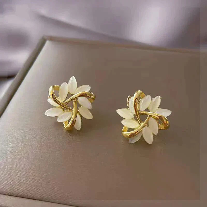 Elegant Nut Earrings in Gold and Silver
