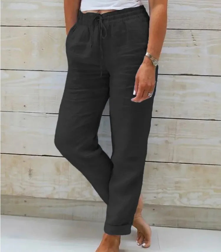 Ruby | Cotton Linen Casual Trousers