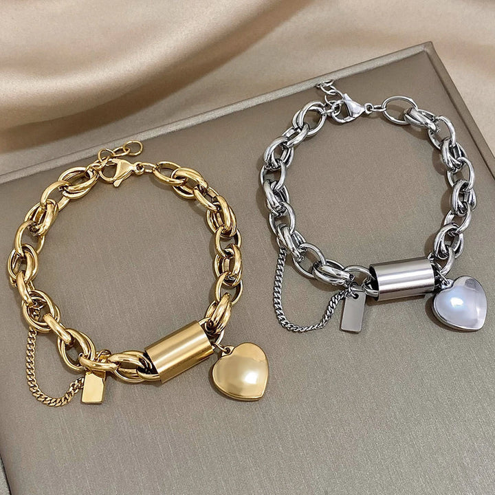 Sophie | Golden Heartened Chunky Bracelet