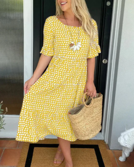 Kylie | Sable Short-Sleeve Midi Dress