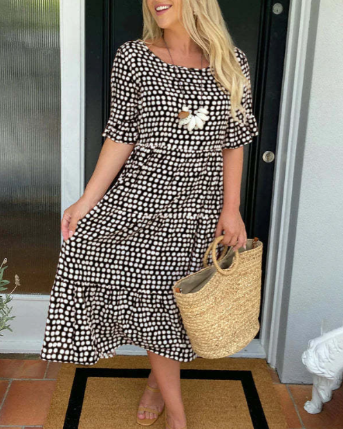 Kylie | Sable Short-Sleeve Midi Dress