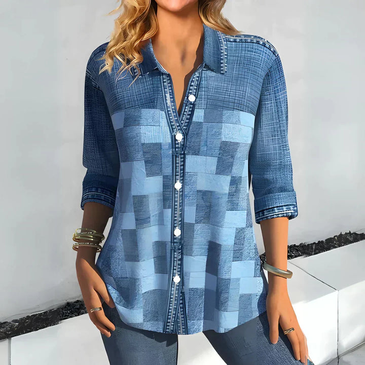 Hazel Classic Checkered Blouse