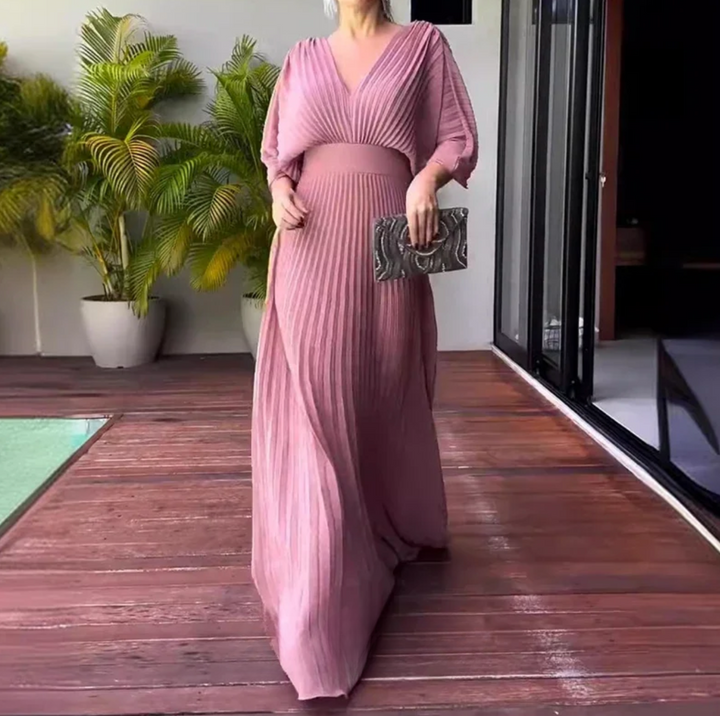 Greta | Flow Pleated Maxi Dress – Where Ease Meets Elegance