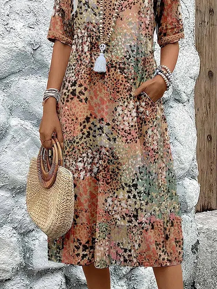 Maya | Elegant Floral Midi Dress