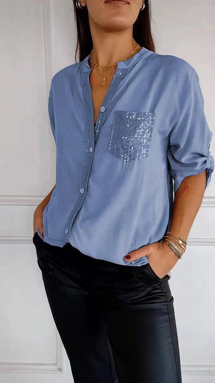 Isabeau | Chic Sequin Detail Blouse