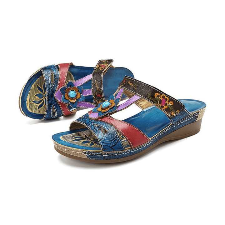 Saphira | Vintage Floral Comfort Sandals