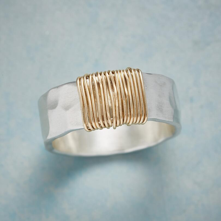 Leanne | Vintage Golden Threads Silver Ring