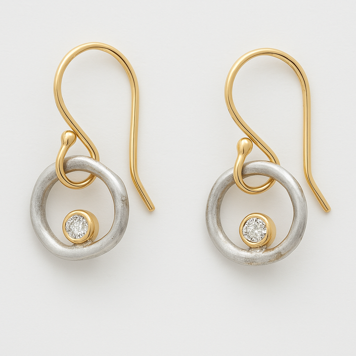 Bella | Vintage Gold & Silver Zirconia Earrings