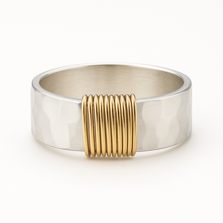 Leanne | Vintage Golden Threads Silver Ring