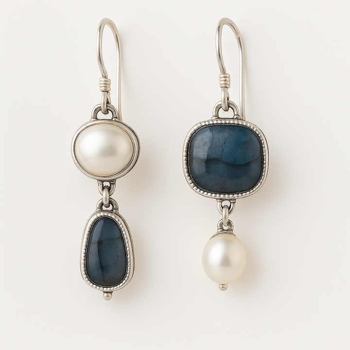 Eva | Vintage Natural Blue Stone Earrings