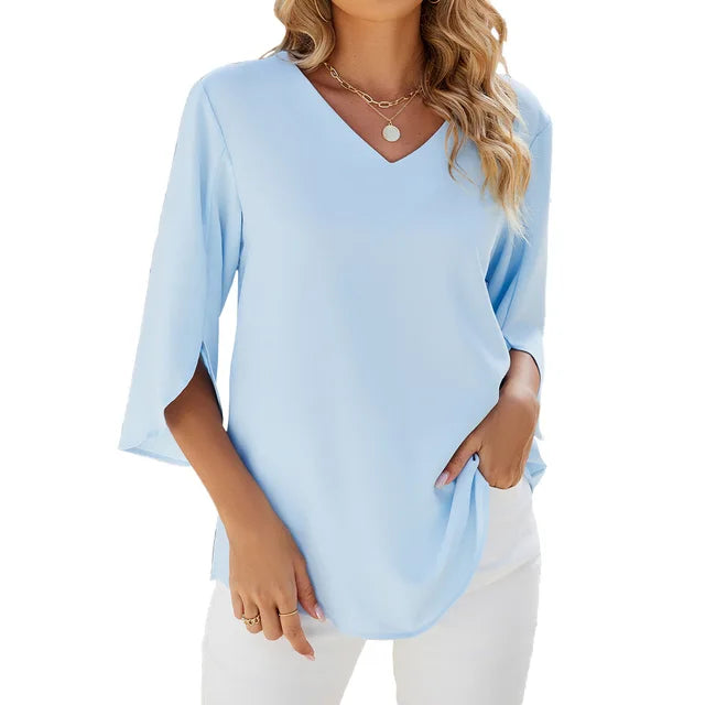 Vicky Blouse With V-Neck