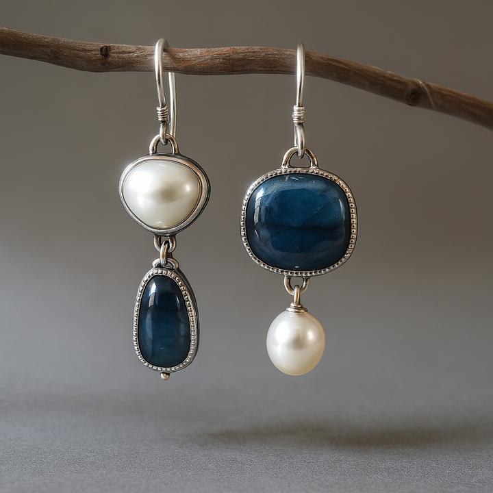 Eva | Vintage Natural Blue Stone Earrings