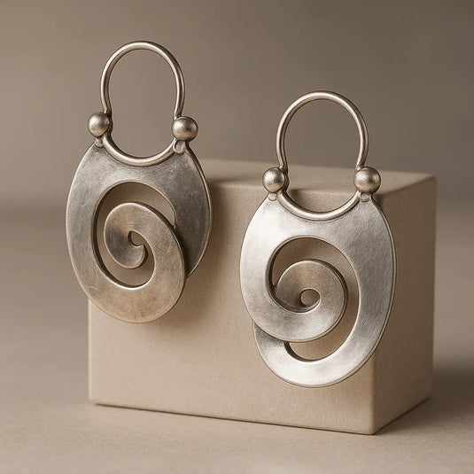 Vintage Irregular Silver Earrings