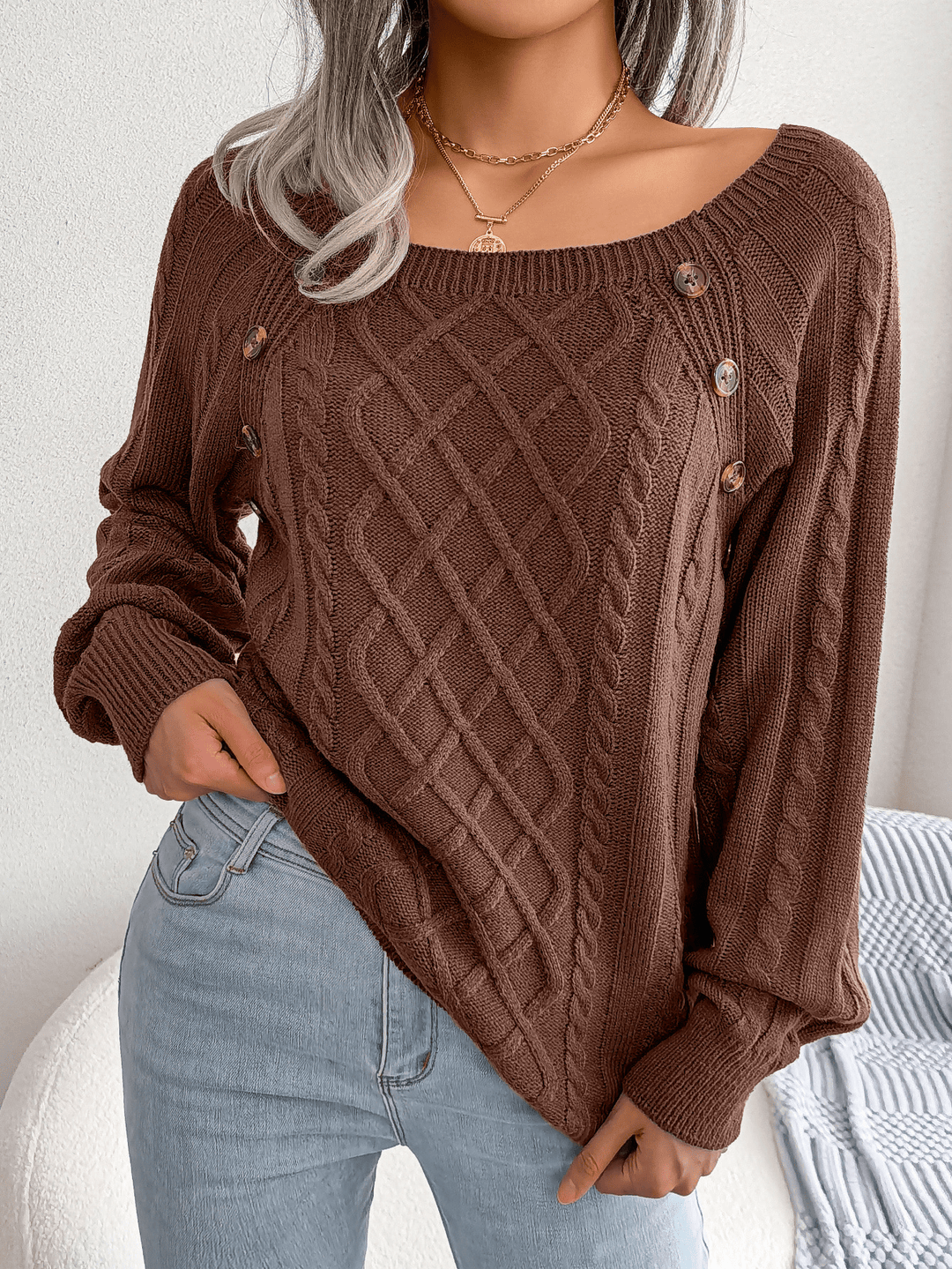 Liora | Elegant Button-Detail Sweater