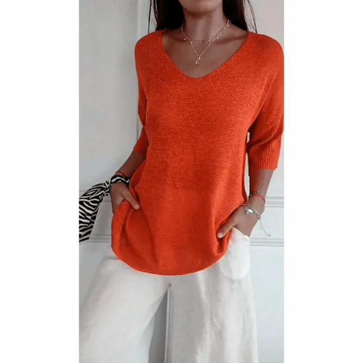 Loraine - Elegant V - Neck Shirt