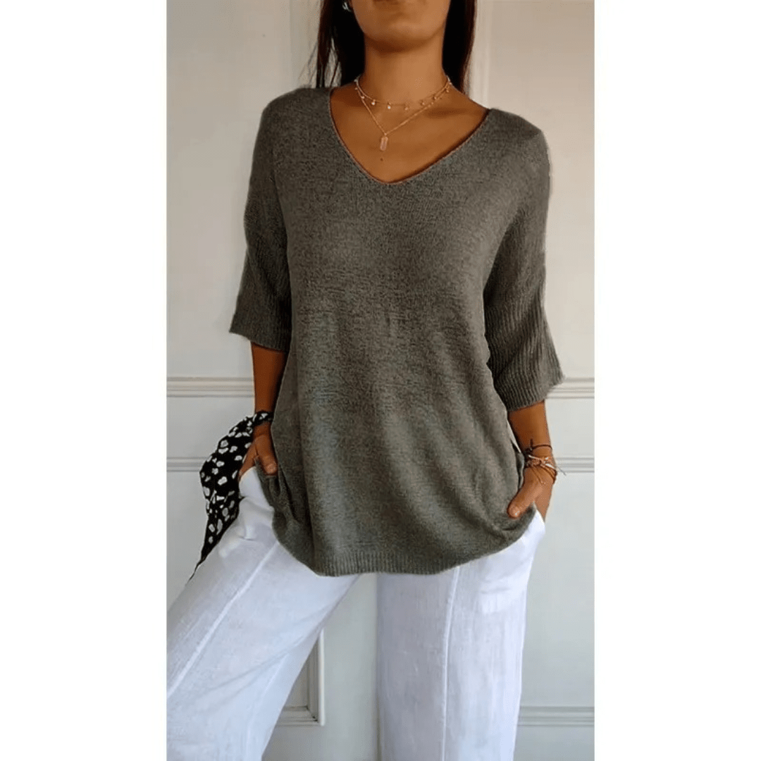 Loraine - Elegant V - Neck Shirt