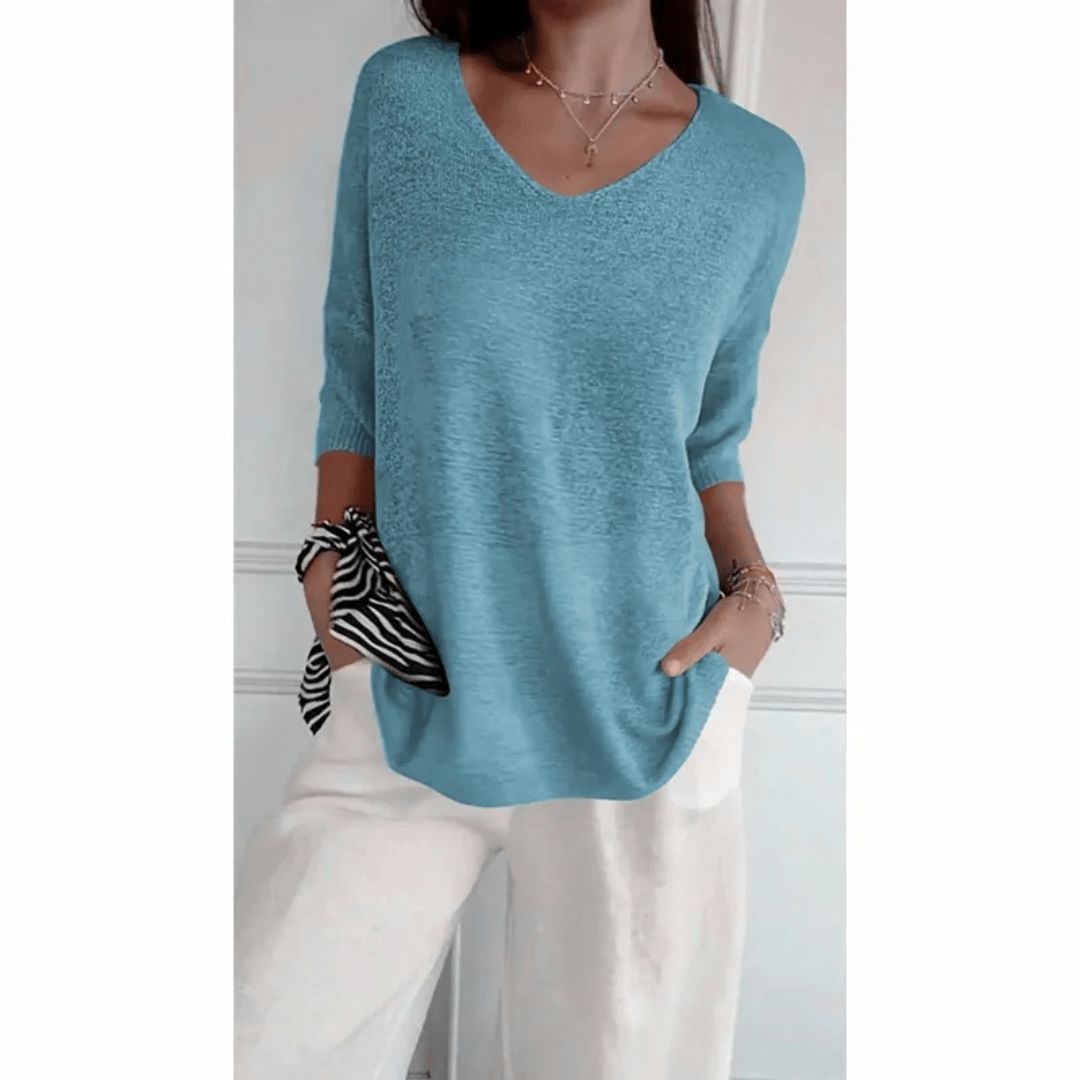 Loraine - Elegant V - Neck Shirt