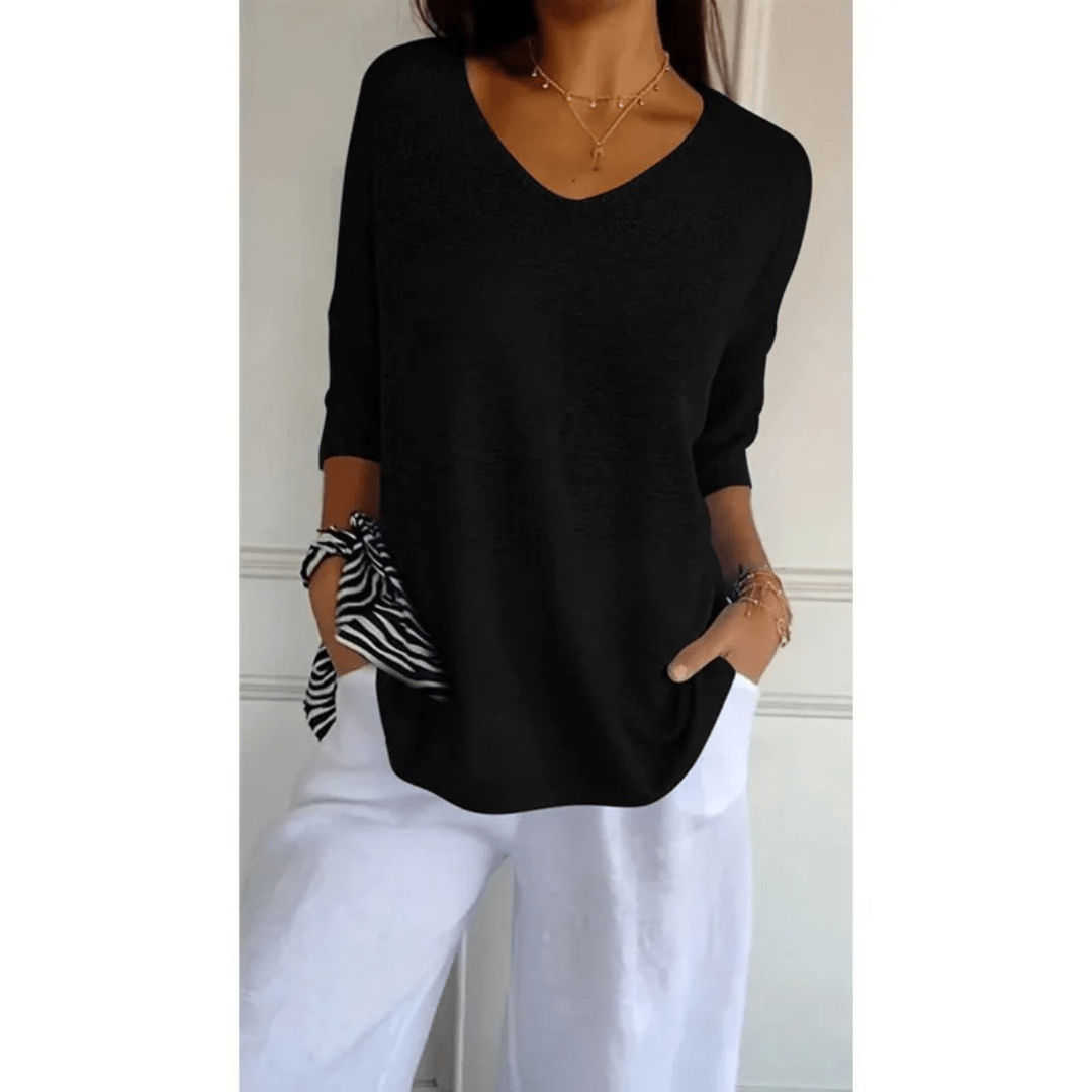 Loraine - Elegant V - Neck Shirt