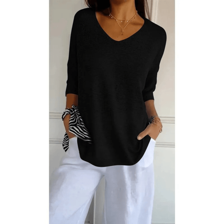Loraine - Elegant V - Neck Shirt