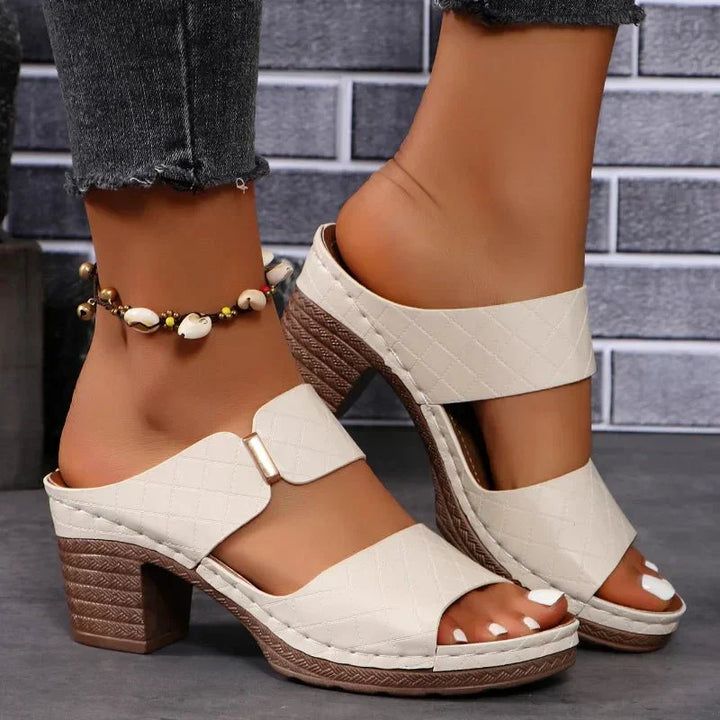 Claudina | Quilted Block Heel Sandals