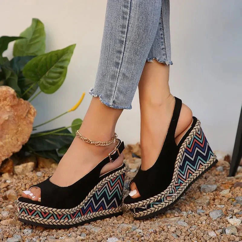Kylena | Boho Platform Wedge Sandals